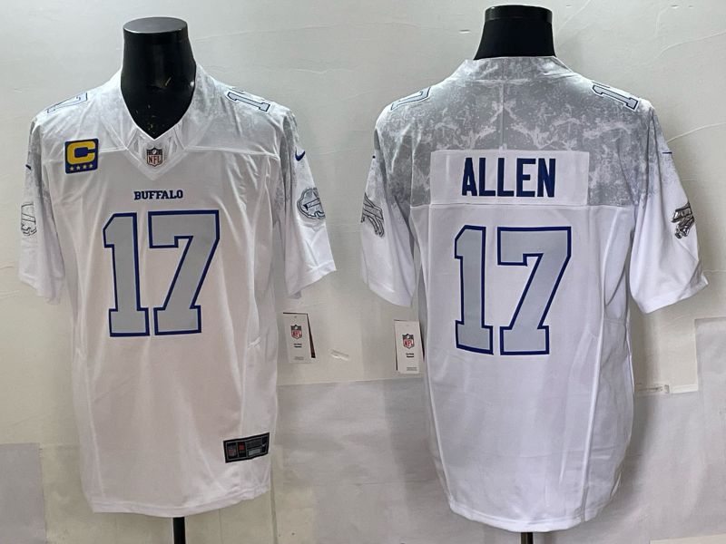 Men Buffalo Bills #17 Josh Allen Nike White 2025 Rivalries Collection Limited NFL Jersey 08